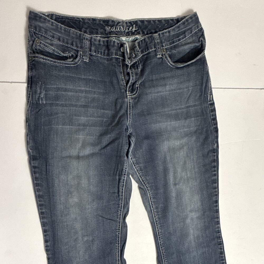 Maurices Bootcut Girls Jeans Blue Denim Embroidered Medium Wash Size 13/14